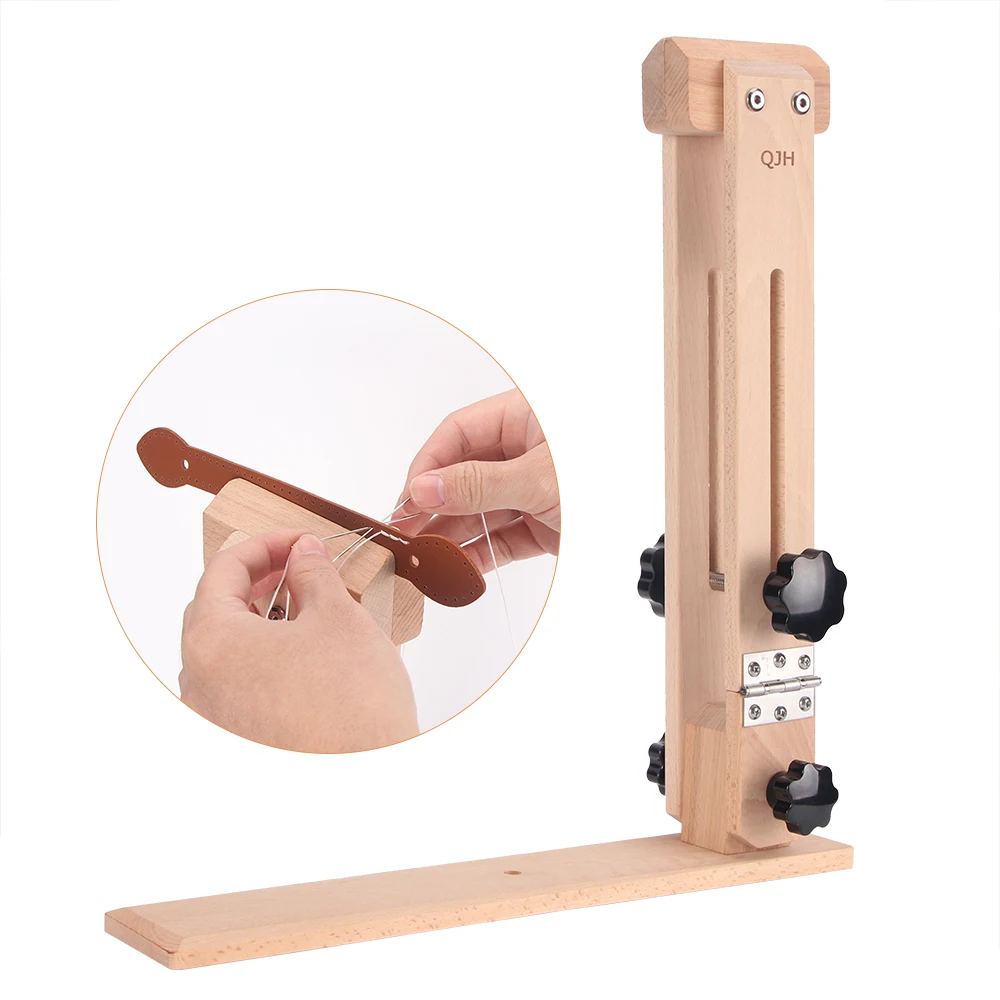 

Leather Hand Sewn Wooden Clip Leather Hand DIY Sewing Tool Wooden Frame Leather Craft Sewing Tool Tanning Leather Craft Fixture