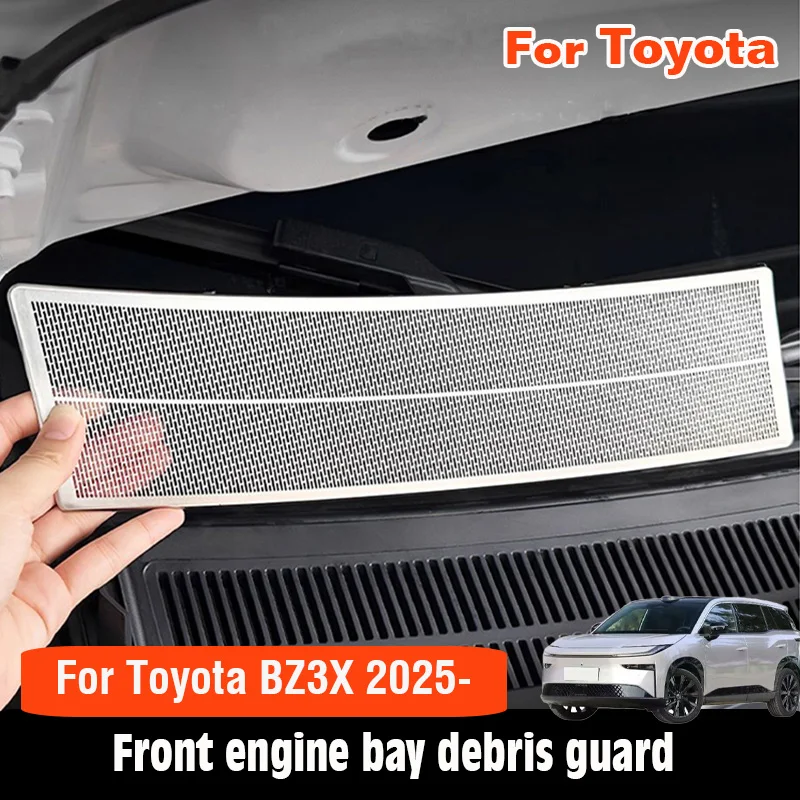 

For Toyota BZ3X 2025 2026 Car Hood Drain Outlet Front Engine Bay Dust Shield Cover Protection Trim Cover Auto Accessories Kit