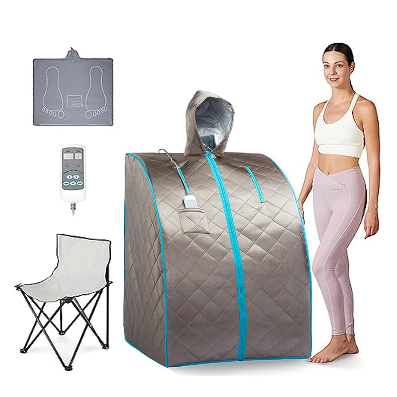 Infrared Sauna with Hat, Portable Personal Sauna, Full Body Home SPA Tent, Separate Heating Foot Pad Relaxation at Home