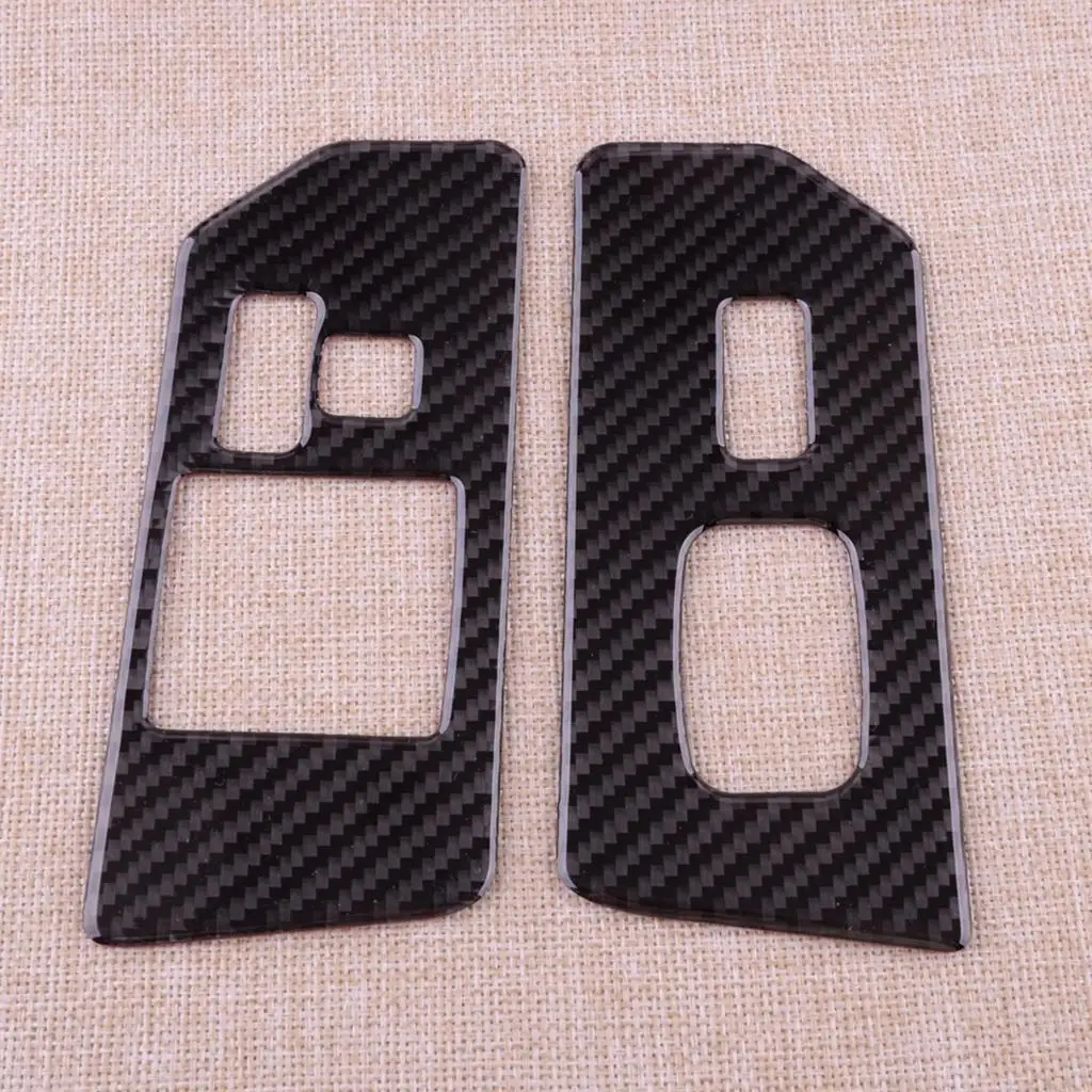 2pcs/Set LHD Car Window Lift Switch Panel Cover Trim Black Carbon Fiber Fit for Toyota FJ Cruiser 2007-2017 2018 2019 2020 2021