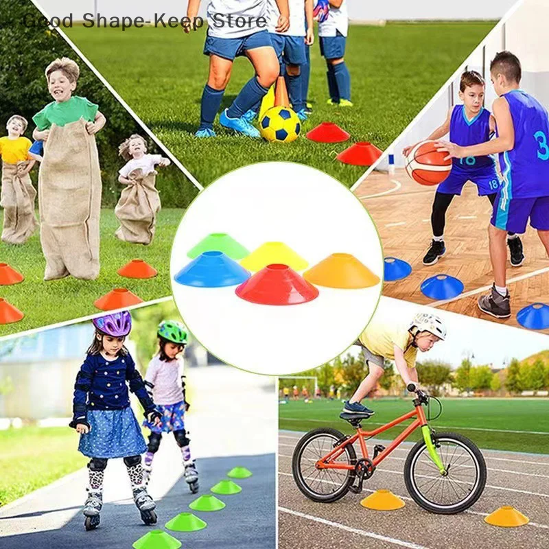 5 قطعة خفيفة الوزن المحمولة كرة القدم التدريب تقف كرة القدم مخروط أصحاب علامة القرص حامل تخزين بين قوسين فريق المعدات الرياضية
