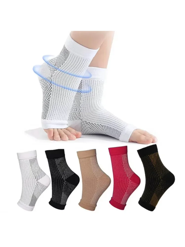 1Pair Neuropathy Socks Ankle Protector Anti Fatigue Compression Foot Sleeve Support Brace Socks Exercise Sports Protective Gear