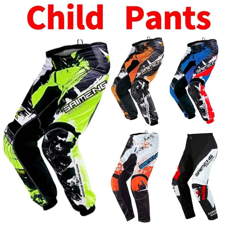 

motocross pants Child SAIMENG teenagers adults MX pant DH MTB Dirt Bike ATV Enduro Children Moto gear set Off Road Equipment