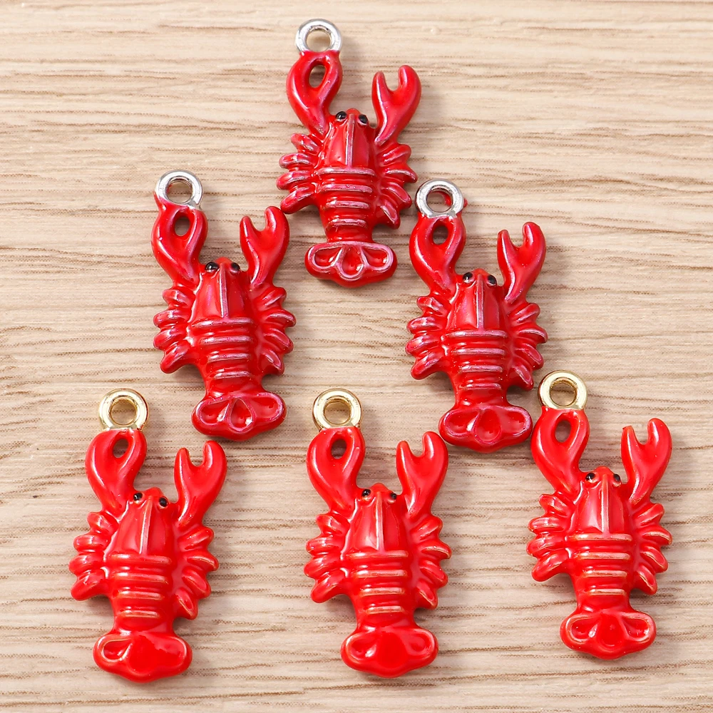 5 Stück 11 x 22 mm Cartoon-Emaille-Hummel-Anhänger für die Schmuckherstellung, Ohrringe, Halsketten, Armbänder, Zubehör, DIY-Geschenke – Detail 7