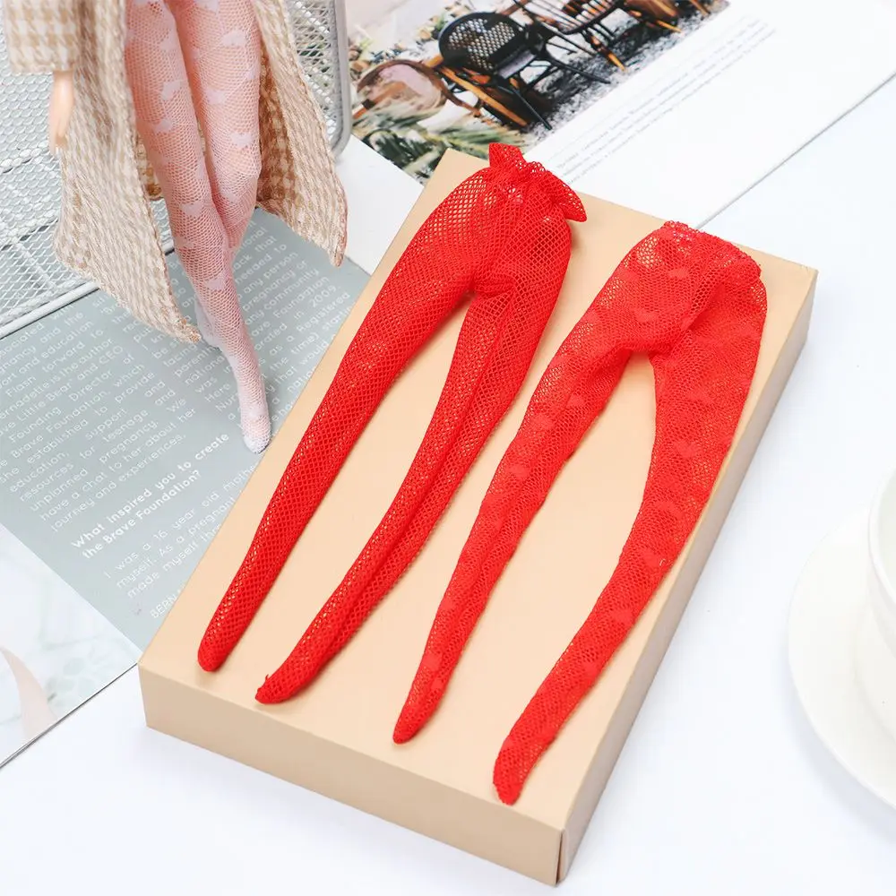 Dress Up Game Bottom Socke elestic Legging Puppe Seide Strümpfe Liebe Herz Muster Spielzeug Hose Schlauch Puppen Zubehör