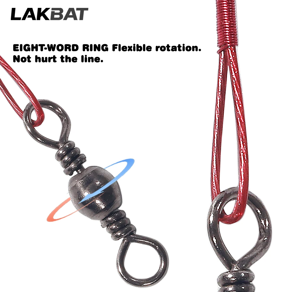LAKBAT 20Pcs Steel Wire Leader Anti Bite Fishing Line Leash Swivel Snap Connector Pesca Sea Fishing Tackle Accessories Stainless gallery 3