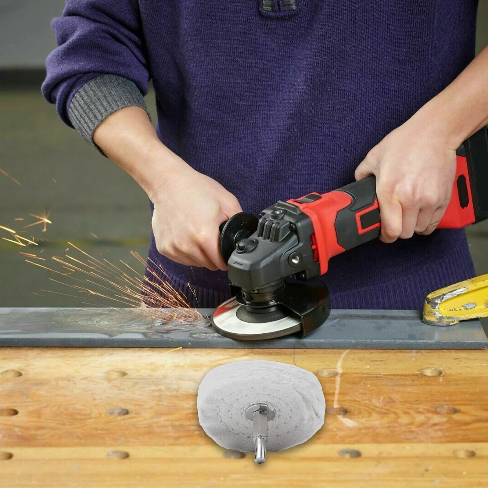 1 Buah 50/65/75/100Mm Roda Pemoles Pengilap Kain Serat Katun untuk Alat Pemoles Perangkat Keras Perhiasan Kaca Logam Kayu