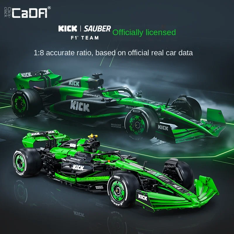 Cada Sauber F1 Team C44 Formula-1 Racing Car Building Blocks Set - Number 24 Sports Car City KICK Bricks Toy Gift for Fans view 5