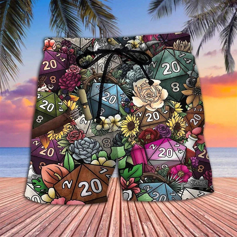 Abstracte Champignon Grafische Korte Broek Voor Mannen Kleding Hawaii Vakantie Strand Shorts Hiphop Trunks Kleurrijk Bermudas Boardshort