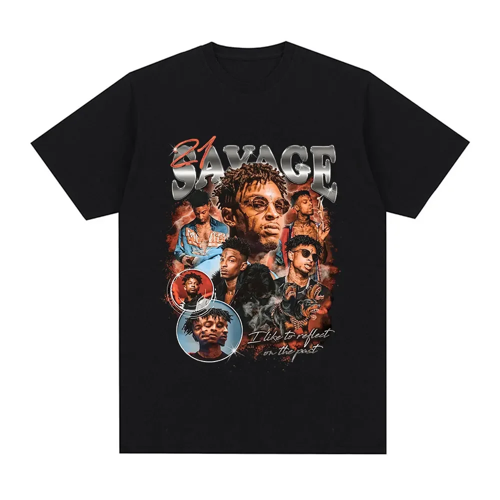 Camiseta con gráfico de rapero 21 Savage para hombre y mujer, camiseta Vintage de Hip Hop, camisetas informales holgadas de manga corta de gran tamaño, regalo para seguidores