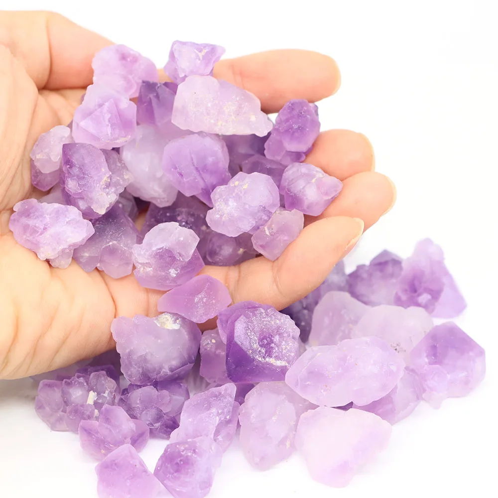 Natural Amethyst Flower Gravel Raw Stone Quartz Irregular Mineral Boutique Healing Crystal Specimen Aquarium Home Decoration