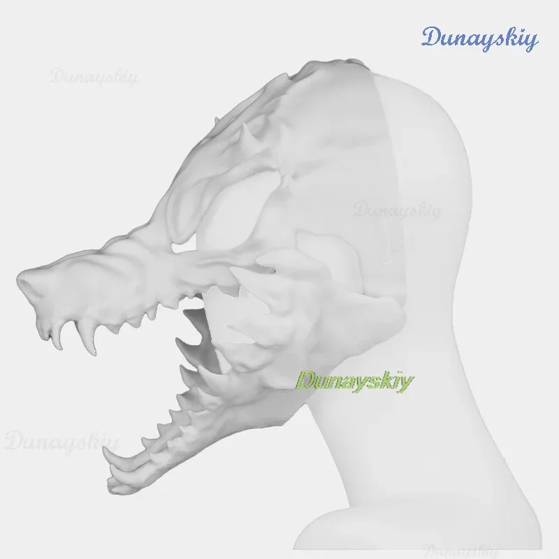 Realistic Style Animal Fursuit Dog Skull Kigurumi Furry Mask Scary Head 3d Print Capsule Halloween Diy Props Cosplay Headsets