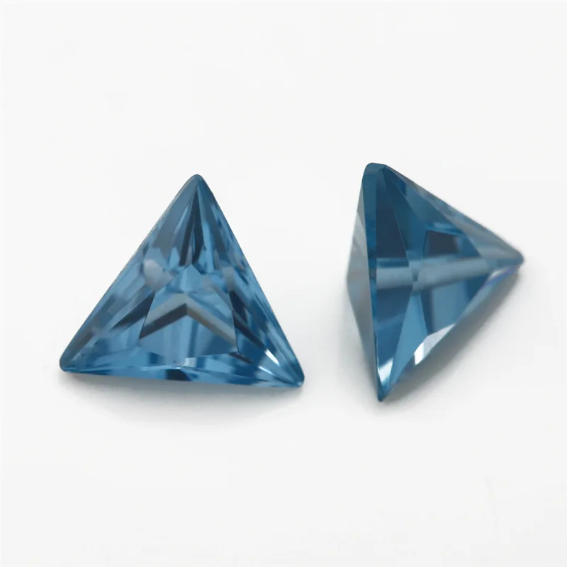 50pcs Cubic Zirconia Stone Loose Triangle Shape Blue synthetic   spinel  CZ Stone Synthetic  Gemstone