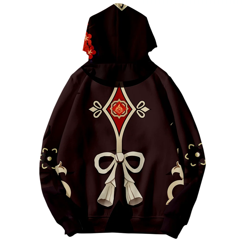 Genshin Impact Zip-up hoodie Hu Tao Cosplay 3D Sweatshirts Men Woman Hooded Casual Street Cartoon kids Pullovers Clothing