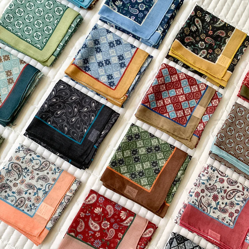 Square Scarf Faux Silk Multicolor Printed Sweet Fresh  Soft Breathable Premium Elegant for Women Daily Office Travel Gift
