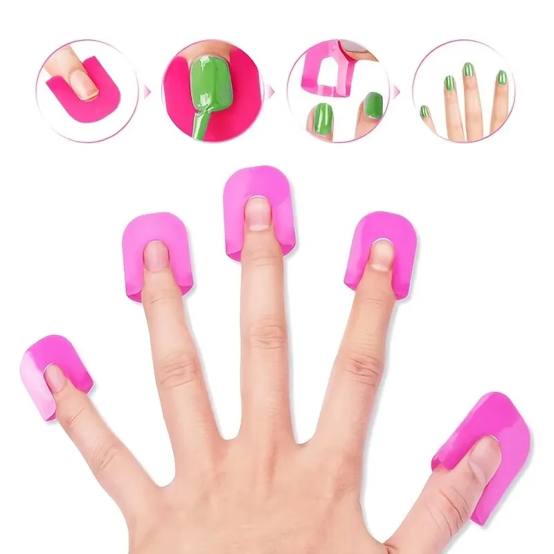 26 ferramentas para arte em unhas, incluindo esmalte, cola, clipes de modelo, dispositivo de impressão gradiente de borda de unha e ferramenta de transbordamento