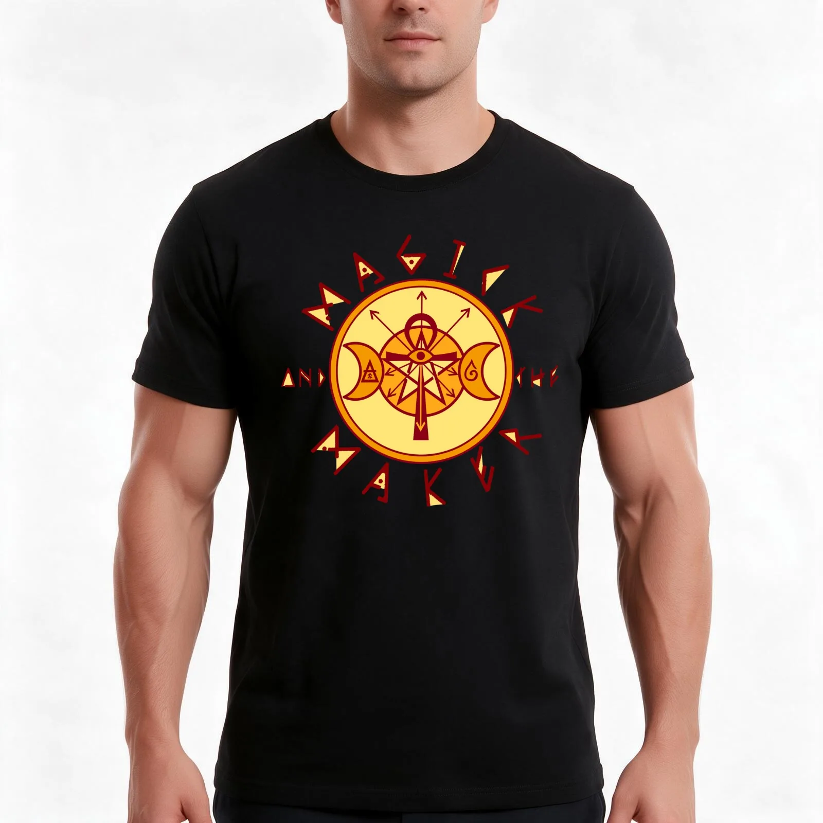 The Magick and the Maker Sigil T-Shirt, Summer Casual Cotton Tee, Oversized Streetwear Tops, Vintage Graphic Print, 100% Cotton