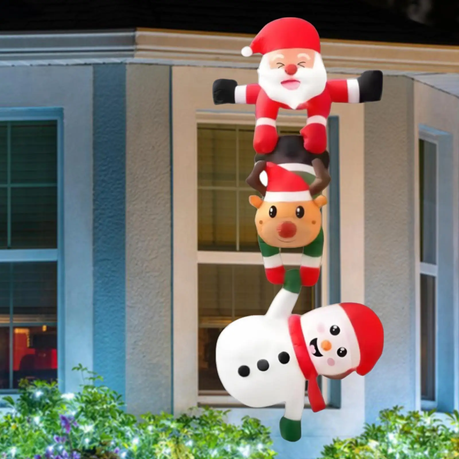 

Christmas Inflatable Santa Snowman Reindeer Party Supplies Decorative Holiday Ornament Blow up with Light for Lawn Winter Yard