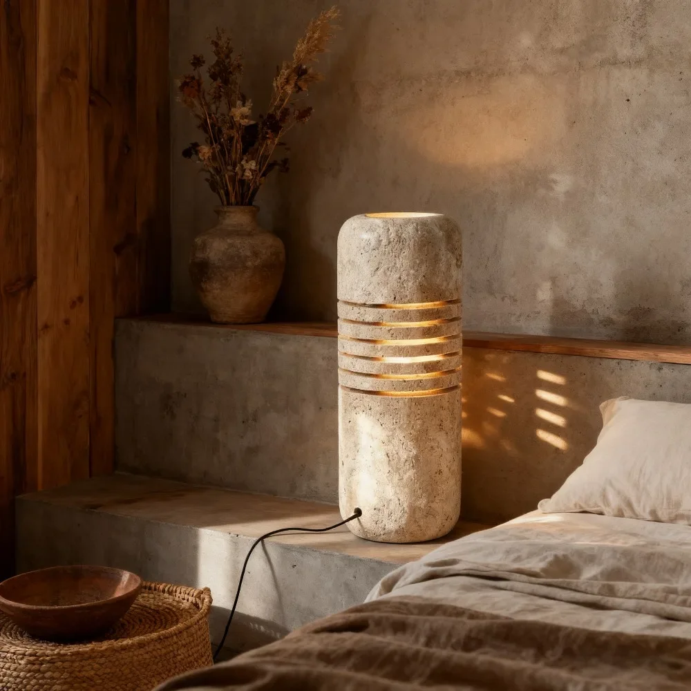 Creative Yellow Travertine Style Modern Light Emitting Diode Dimmable Desk Lamp Superior Villa Bedroom Homestay Model Room