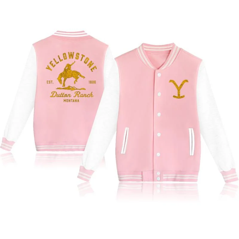 Classic Fashion Yellowstone Dutton Ranch Printed Jackets for Men and Women Buttoned Baseball Jersey Sweatshirt Jacket Tops