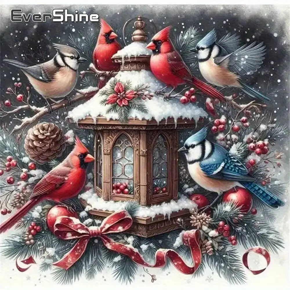 Evershine Bird Diamond Embroidery Animal Painting Winter Acrylic Craft Supplies DIY Diamond Mosaic New Arrival Wall Decor
