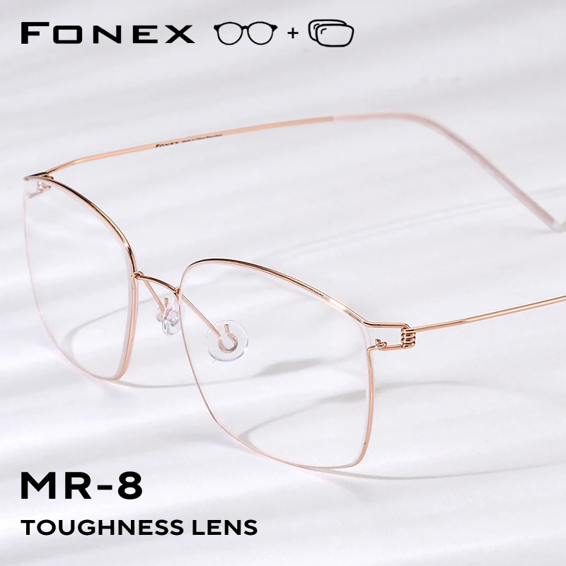 FONEX Progressive Prescription Eyeglasses Photochromic Myopia Optical Lens Eyewear Men Round Glasses Alloy Frame 98624
