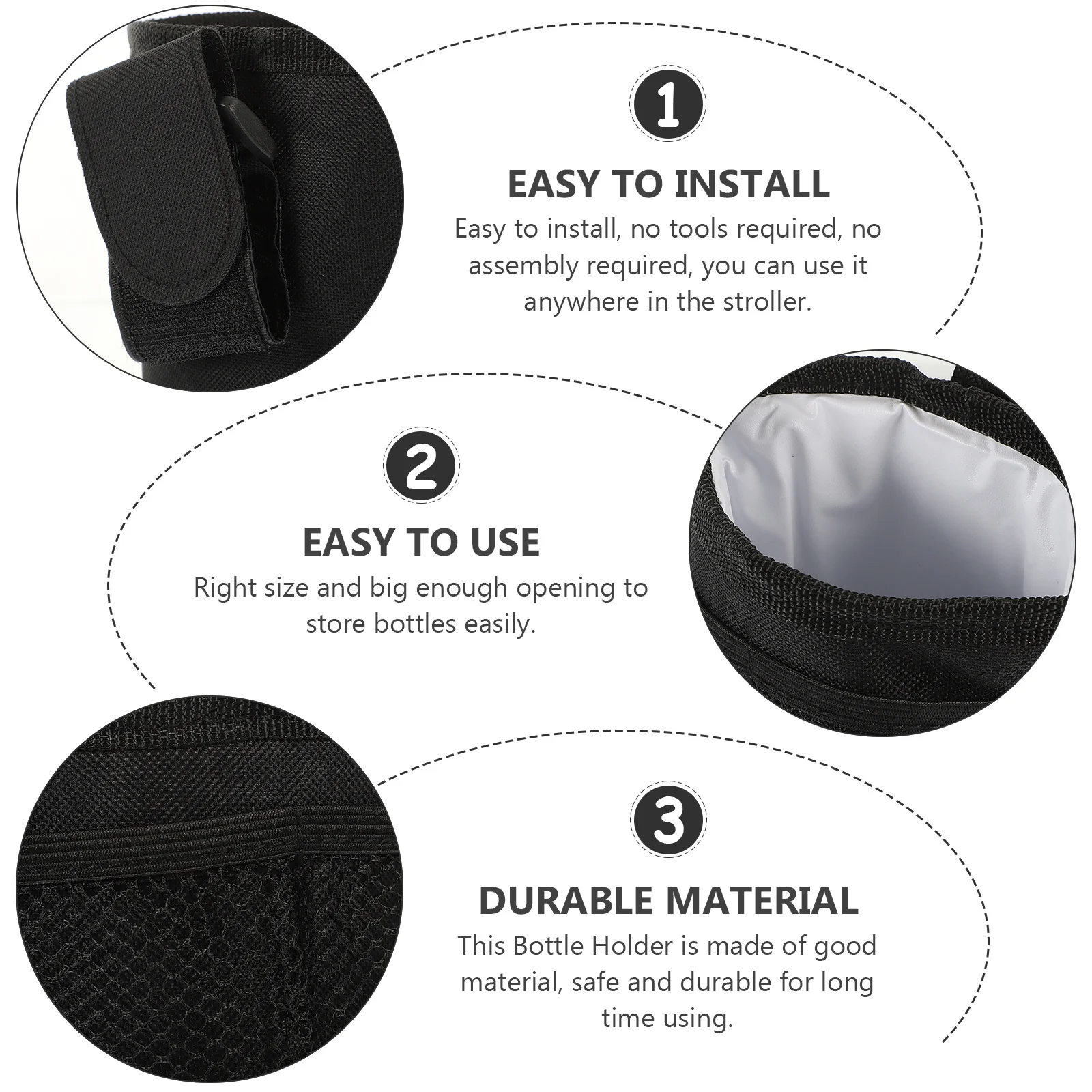 

Mammy Bag Stroller Milk Bottle Holder Detachable Durable Lightweight Easy Install Hanging Cup Holder Outdoor Bottle Supplies