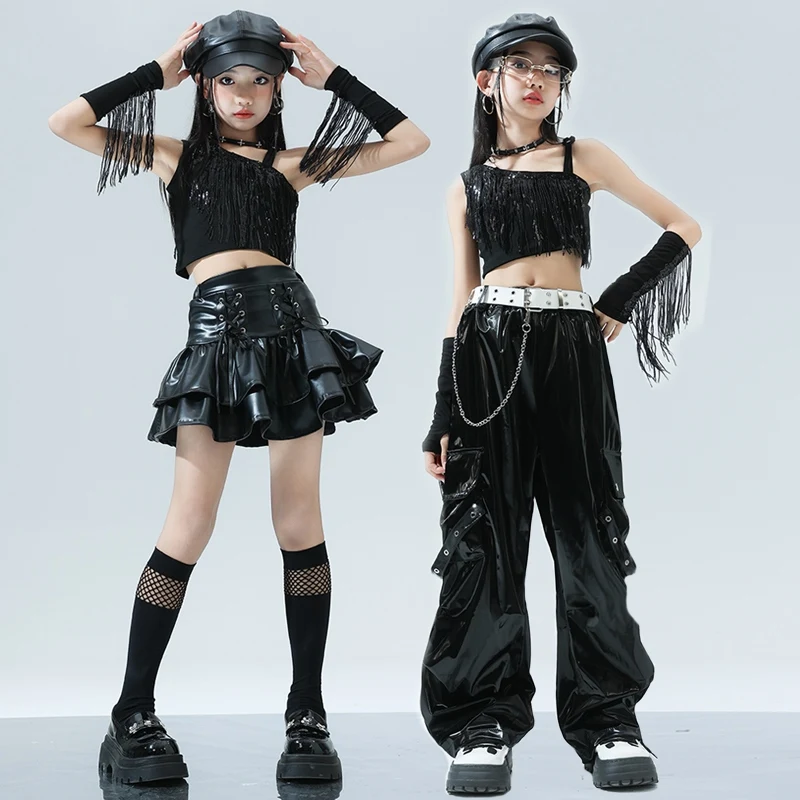 

Girls Hip Hop Dance Clothes Jazz Dance Navel Tops Cheerlead Dance Costume Catwalk Concert Stage Performance Wear Suit BL13777