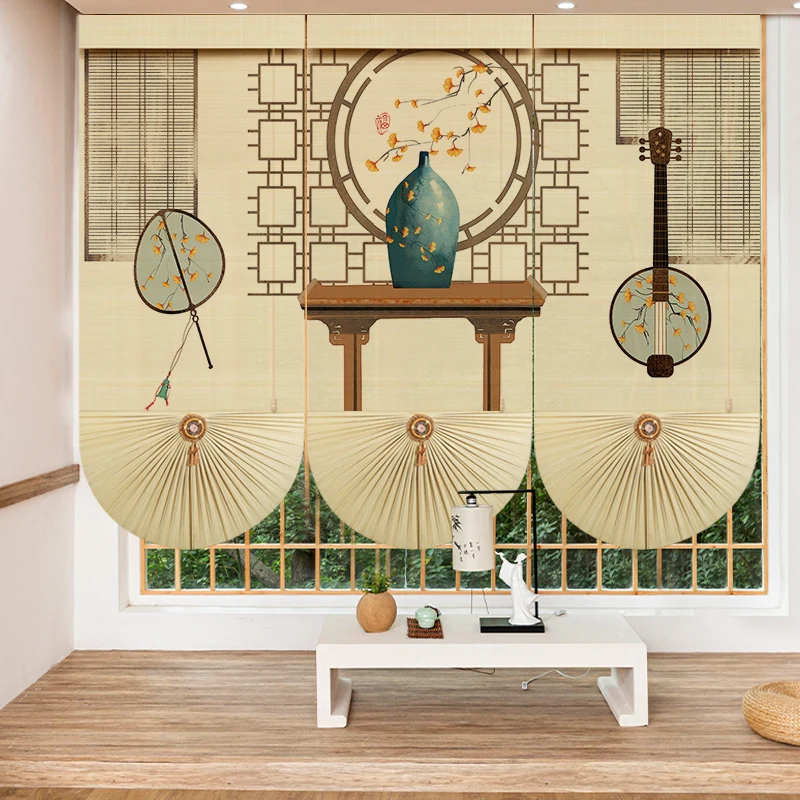

Bamboo Curtain Rolling Curtain Tea Room Bamboo Curtain New Chinese
