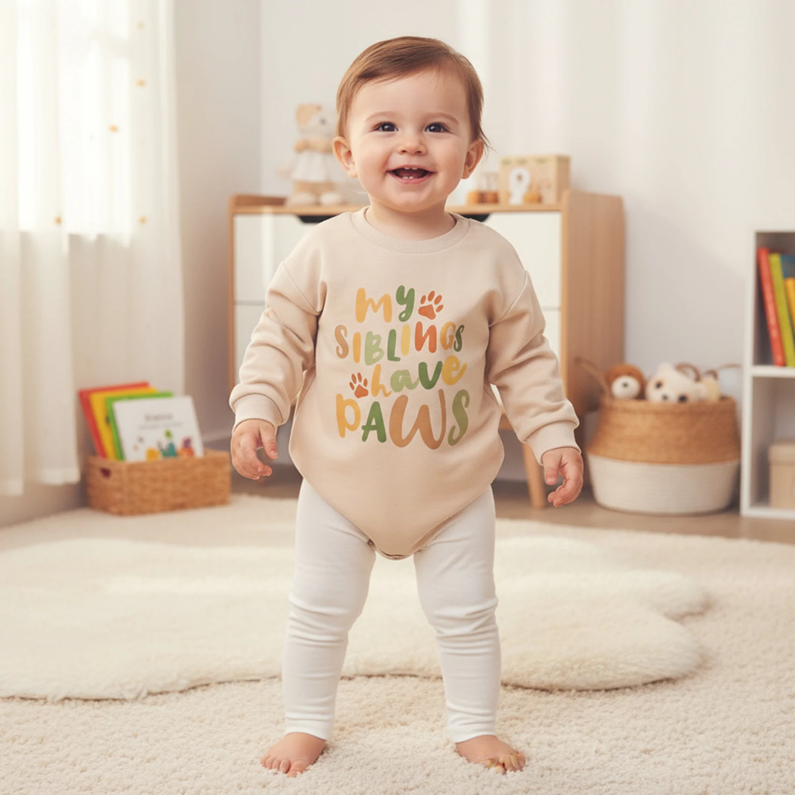 

Suefunskry Baby Boy Girl Spring Fall Sweatshirt Romper Letter Print Long Sleeve Crew Neck Jumpsuit Newborn Casual Bodysuit