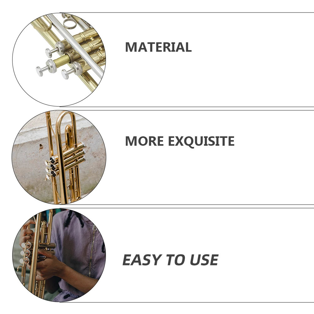 

3Pcs White Shell Trumpet Finger Buttons Accessories Durable Instrument Parts Creative Design