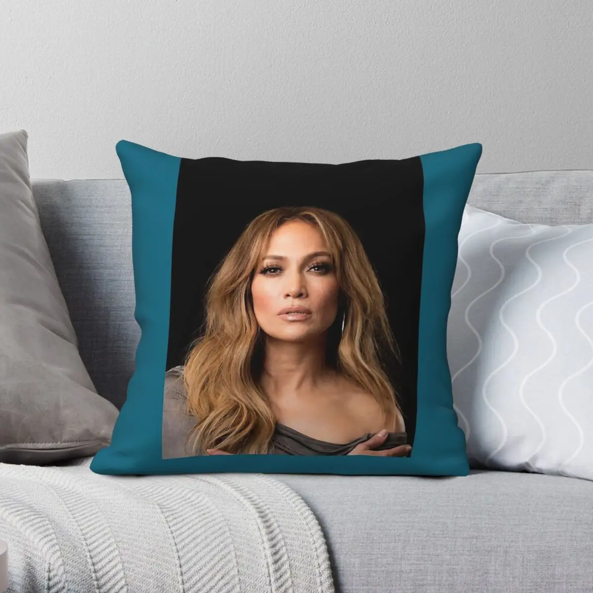 جينيفر لوبيز المغني ساحة المخدة البوليستر الكتان المخملية المطبوعة البريدي ديكور غطاء وسادة المنزل