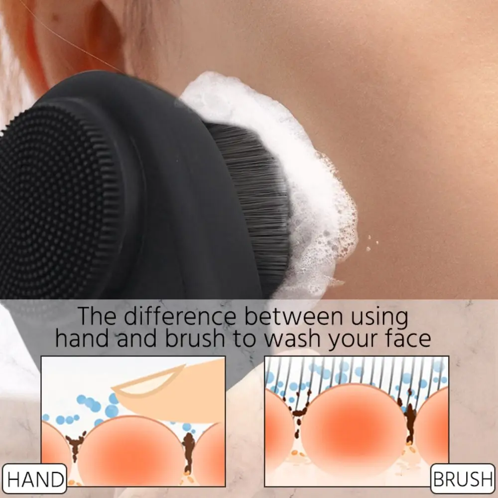Double-Sided Silicone Face Cleansing Brush Facial Cleanser Blackhead Removal Product Pore Cleaner Exfoliator Face Scrub Brush