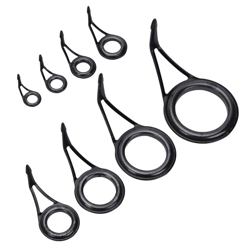 8pcs/set Mixed Size High carbon Top Rings steel guide eye wire ring wire passing ring fishing rod fishing gear accessories