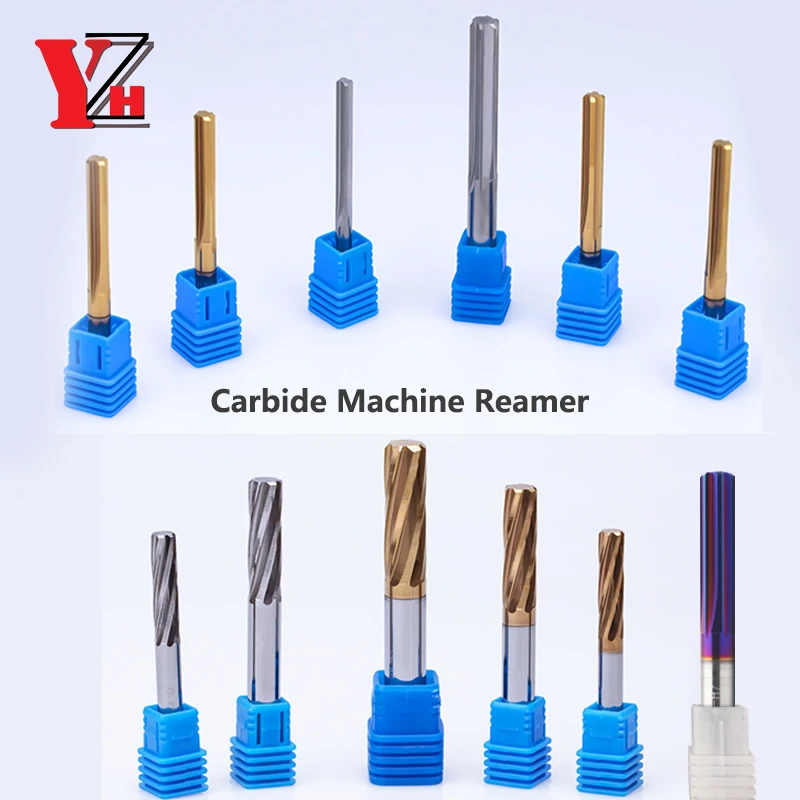 YZH Carbide Machine Reamer HRC50 Spiral Groove Tolerance H7 Harened Steel Metal CNC Inner Hole 1 1.5 2 2.5 3 4 5 6 7 8 9 10mm