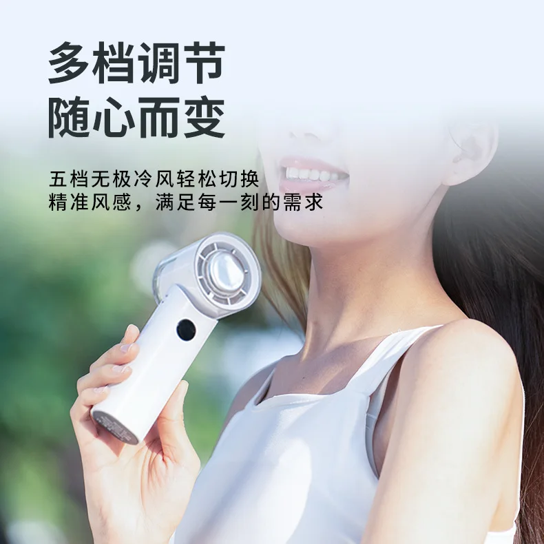 

Suitable forNew 100-speed handheld turbo fan, portable digital display folding neck fan, ice compress cooling high-speed fan
