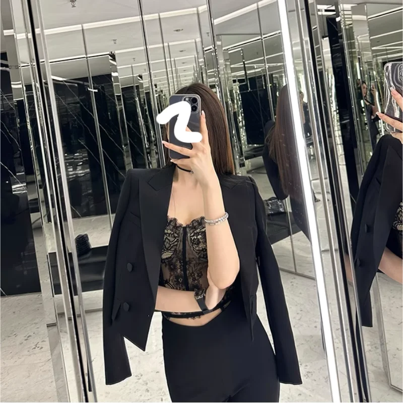

Women'S Clothing Trend 2025 Blazer Woman Tassels Fringed Beaded Buckle Personalized Geometric Eelgant Prom Girls