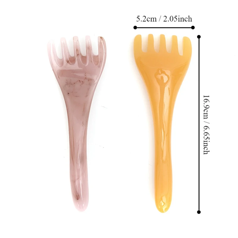 Resin Head Massager Scalp Gua Sha Stick Neck Leg Body Massage Relax Stress Relief Acupuncture Point Press Massage Scraping Claw