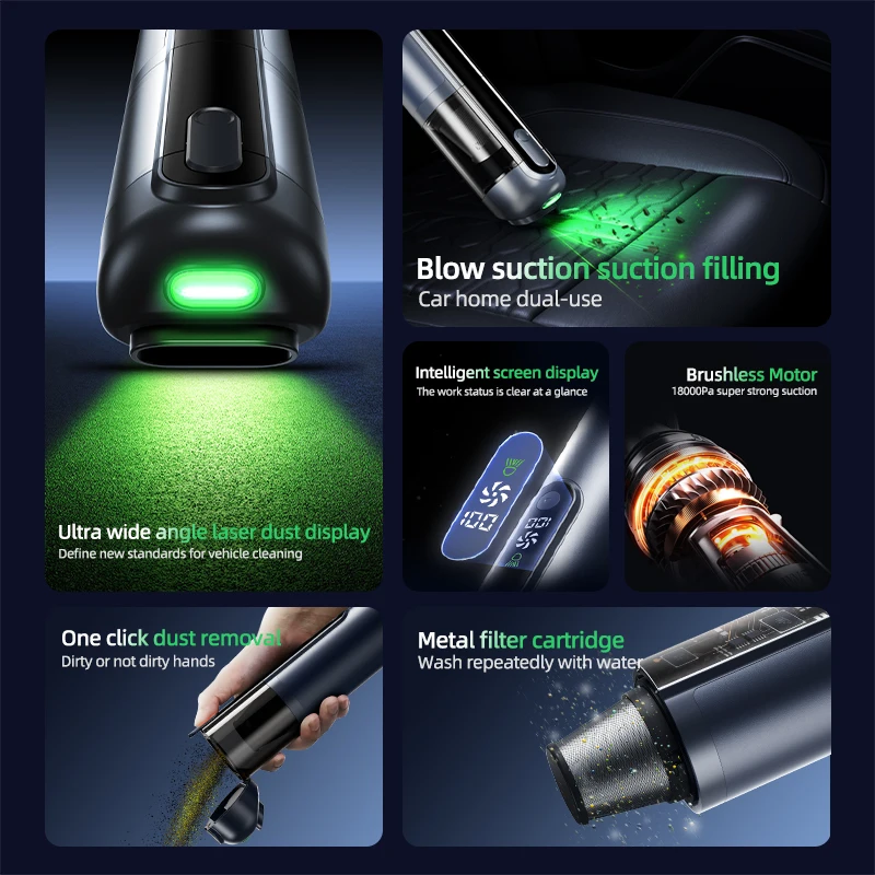 New Design Q808 Brushless Motor Wireless Mini Vacuum Cleaner Small and Light Portable Vacuums High-power Motor Strong Power