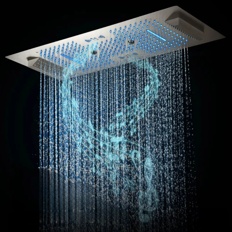 400*900mm Hot selling bathroom ceiling LED thermostatic shower faucet set with rainwater waterfall multifunctional  head