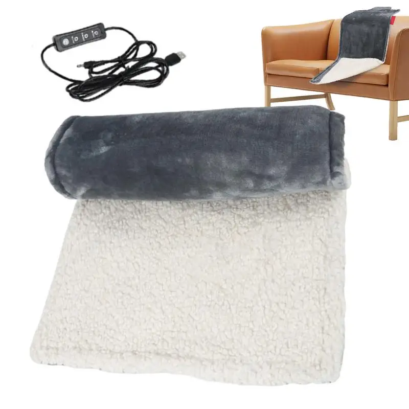 

Электрическое тепловое одеяло, толстое одеяло с электрическим подогревом, 3 режима нагрева, машинная стирка, двухсторонняя подушка сиденья с подогревом USB для колена