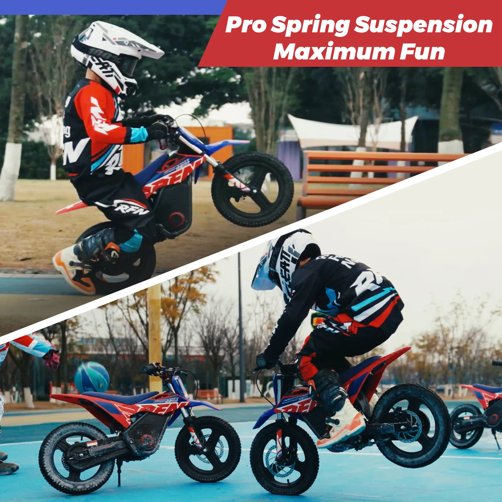 Vélo tout-terrain électrique RFN Warrior Kids E500 |   Moto tout-terrain 36V 400W pour enfants |   3 vitesses, portée de 11,2 milles, âgés de 3 à 6 ans