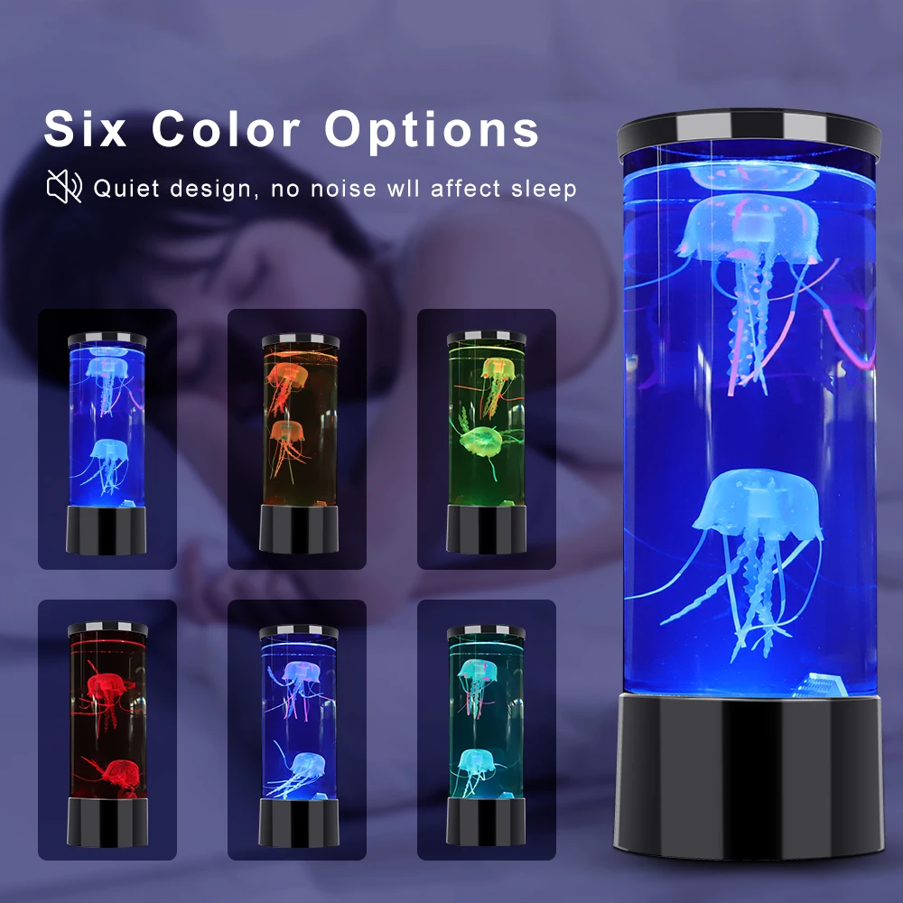 

Jellyfish Lamp LED Bedside Night Light Color Changing Jellyfish Tank Aquarium Led Lamp Relaxing Mood Lights Lava Lamp Kids Gifts