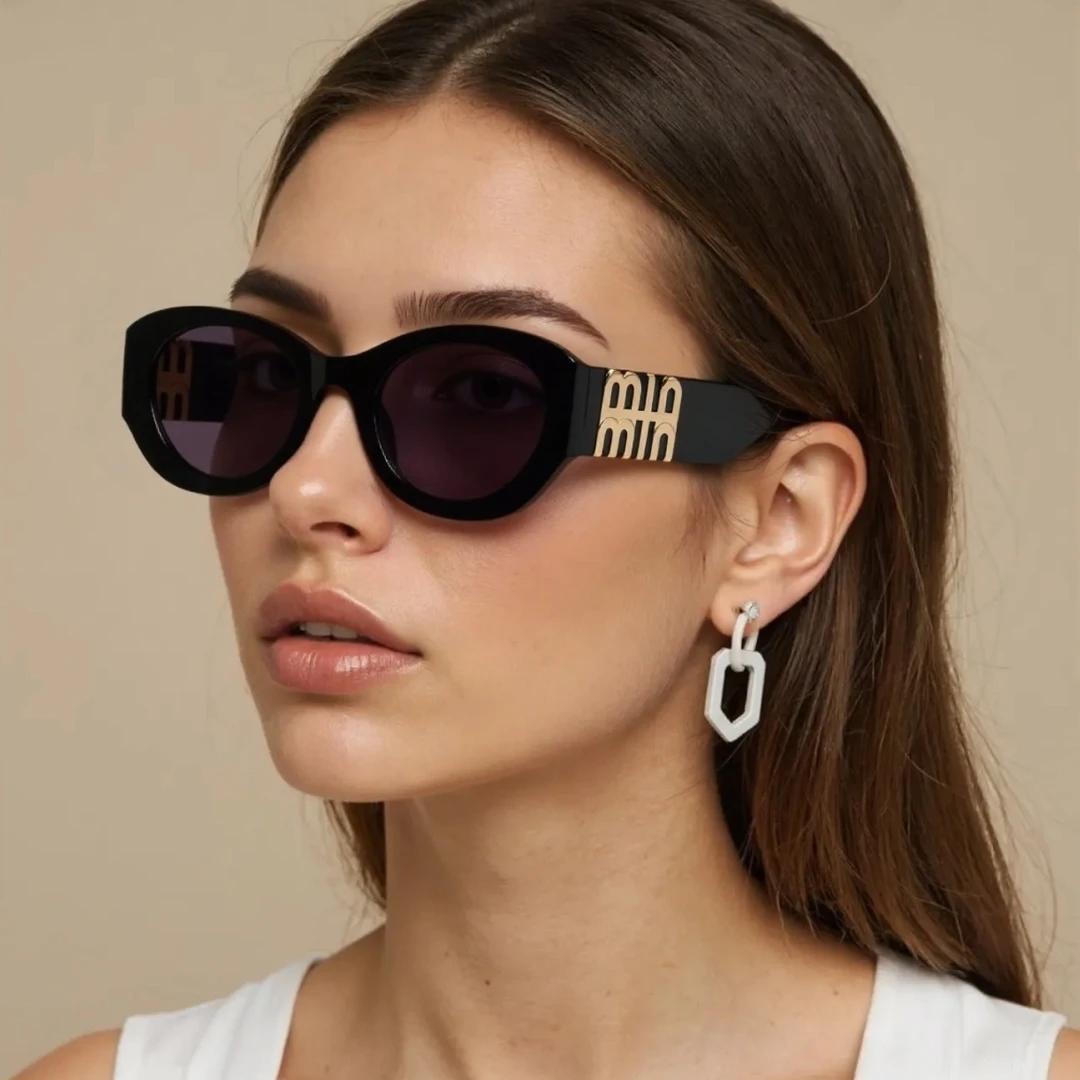 Óculos de sol ocos de olho de gato arrastar irmã mais velha nova maré côncava moda rua tiro ultra-preto óculos de sol feminino ins.