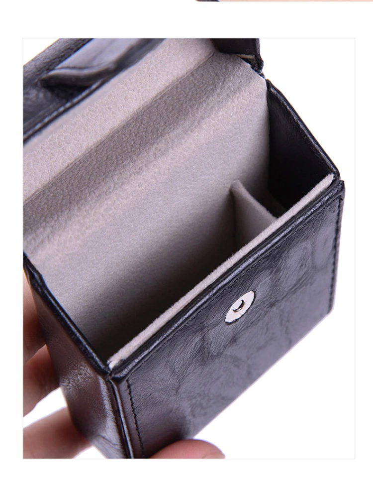 Fashion Bussiness PU Leather 90s Retro Can Hold 20 Pack Cigarette Box Tool Portable Lighter Storage Accessories Case Women Men