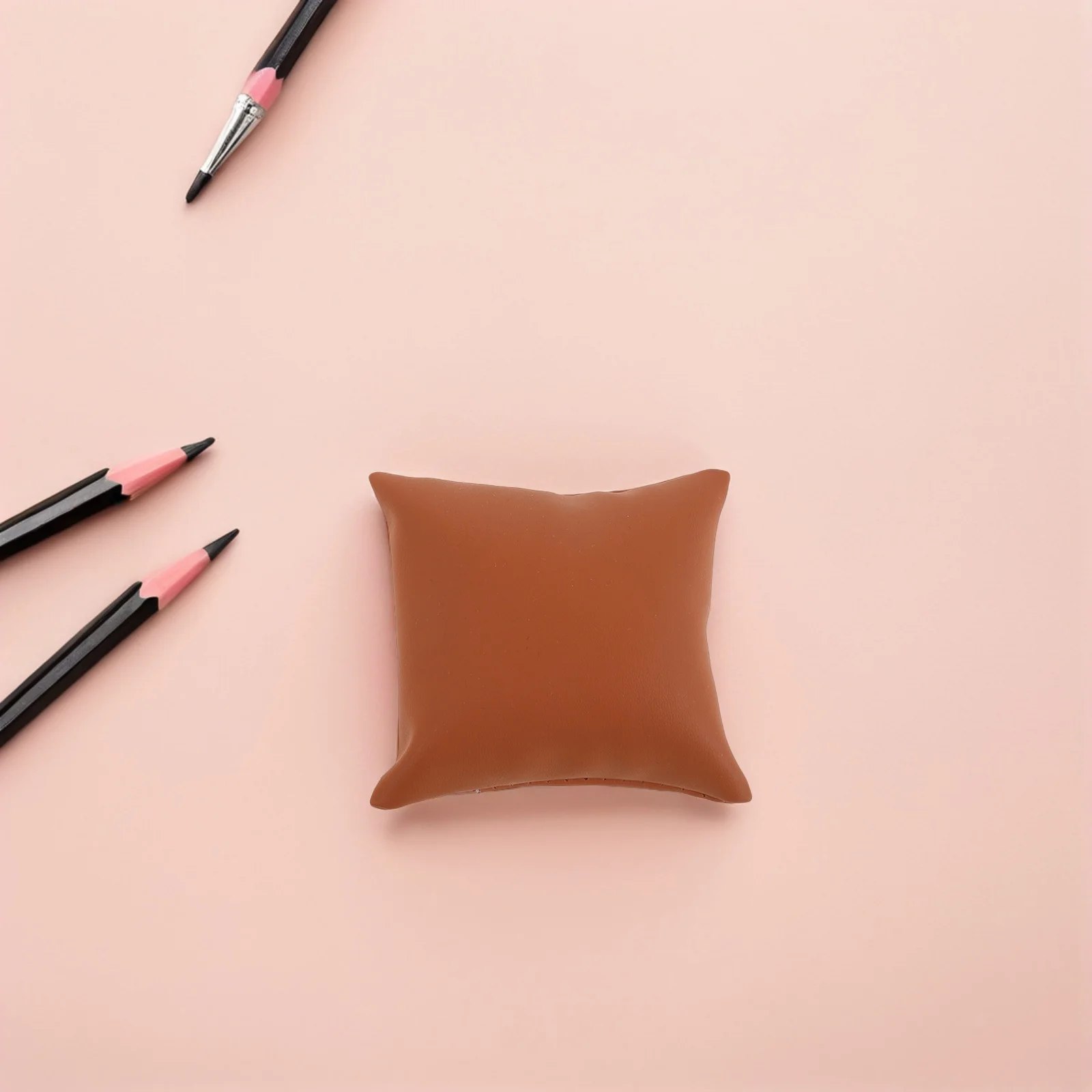 

10pcs Brown Pu Watch Cushion Pillow 3.54X3.14Inch Soft Jewelry Display Cushion For Bracelets Bangles Organizer Pillows