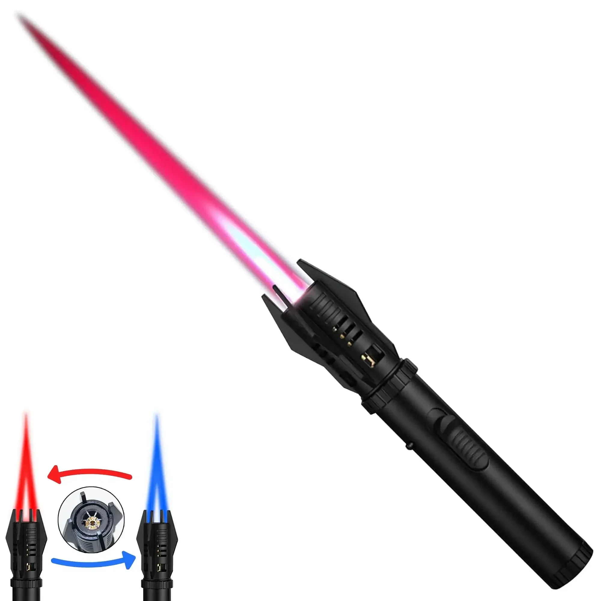 Encendedor de chorro de antorcha de turbina a prueba de viento Planet 360 ° Pistola de Metal para barbacoa al aire libre, herramienta para soldar cigarros, encendedor de Gas butano