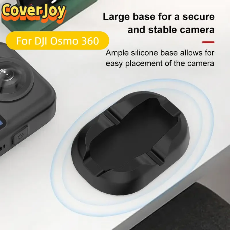 قاعدة من السيليكون CoverJoy لكاميرا DJI Osmo 360 وحامل سطح المكتب المضاد للانزلاق مع منفذ شحن وحامل ثابت محمول