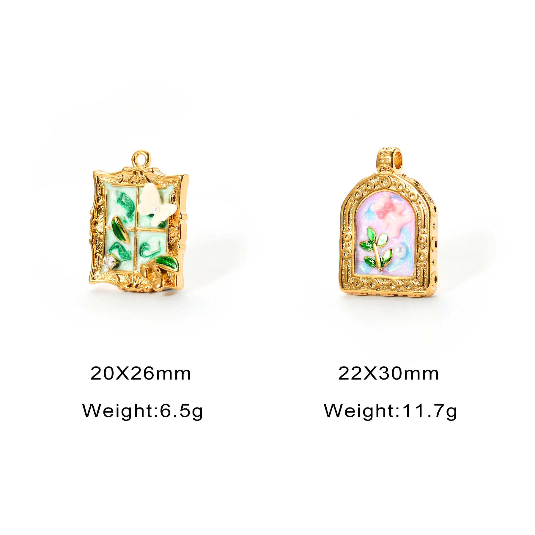 8Pcs Wholesale Vintage Flower Rose Enamel DIY Charms for Earring Necklace Jewelry Making Handmade Pendant