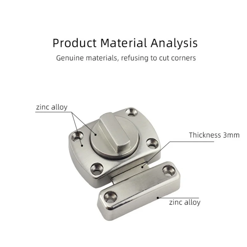 مزلاج باب مربع، أبازيم قفل دوارة لليسار واليمين، أبازيم قفل متوفرة، إدراجات سميكة #2